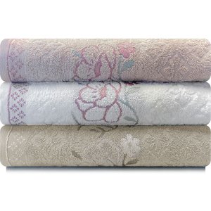 Kit Toalhas de Rosto Yuna 100 Algodão 3 Peças Karsten