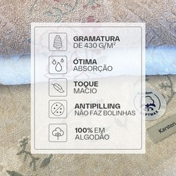 Kit Toalhas de Rosto Yuna 100 Algodão 3 Peças Karsten - 3