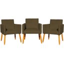 Ver imagem 1 de Kit 3 Poltronas Decorativa para Sala Recepção Consultório Escritório Nina Tecido Suede