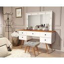 Ver imagem 2 de Penteadeira Camarim Anaisa com Banqueta Isa Leds e Espelho: Branca Nature