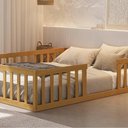 Ver imagem 3 de Cama de Casal Montessoriana Queen Size Nogueira com Proteção