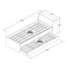 Cama Solteiro Bicama Estante com kit luz Ditália BB-28-29 cor:branco - 6