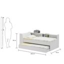 Ver imagem 5 de Cama Solteiro Bicama Estante com kit luz Ditália BB-28-29 cor:branco