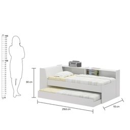 Cama Solteiro Bicama Estante com kit luz Ditália BB-28-29 cor:branco - 4