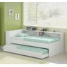 Cama Solteiro Bicama Estante com kit luz Ditália BB-28-29 cor:branco - 2