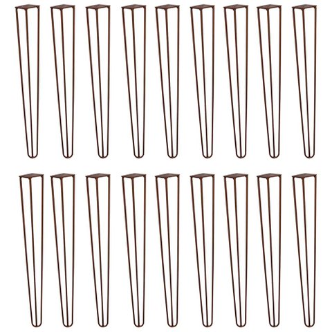 Kit 18 Pés de Metal 60 CM Hairpin Legs Mesa de Canto Aparador Bronze