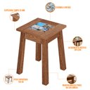 Ver imagem 3 de Banqueta Baixa de Madeira Maciça Pinus Rustica com Cerâmica Vintage W02 Imbuia - Lyam Decor