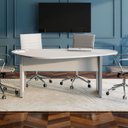 Ver imagem 1 de Mesa Orgânica 1,83m x 1,00m para Reunião com Pés em Metal F5 Office Cinza