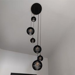 Lustre Pendente para Sala Pé Direito Alto 5m Mbm - Preto - 5