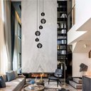 Ver imagem 2 de Lustre Pendente para Sala Pé Direito Alto 5m Mbm - Preto