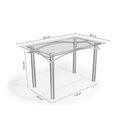 Ver imagem 5 de Conjunto: Mesa Sala Jantar Elba C/ Tampo de Vidro 120cm e 6 Cadeiras Amsterdã Cromada - Courano