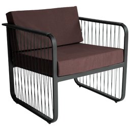 Conjunto 2 Poltronas para Área Externa Santiago em Alumínio e Fibra Sintética Acesse Móveis - 4