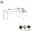 Ver imagem 3 de Mesa Escrivaninha 150cm em L Tampo 30mm Pés Painel F5 Office Cor:Cinza Sagrado com Preto