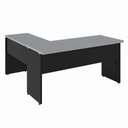 Ver imagem 4 de Mesa Escrivaninha 150cm em L Tampo 30mm Pés Painel F5 Office Cor:Cinza Sagrado com Preto