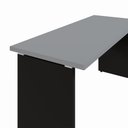 Ver imagem 5 de Mesa Escrivaninha 150cm em L Tampo 30mm Pés Painel F5 Office Cor:Cinza Sagrado com Preto