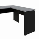 Ver imagem 6 de Mesa Escrivaninha 150cm em L Tampo 30mm Pés Painel F5 Office Cor:Cinza Sagrado com Preto
