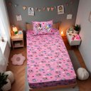 Ver imagem 2 de Jogo de Cama Portallar Solteiro Joy Malha Mista Estampado Disney Minnie e Margarida 2 Peças Rosa