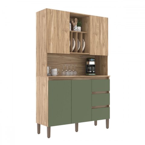 Armário de Cozinha 4 Portas 3 Gavetas Carvalho Oak/arbo - Decibal