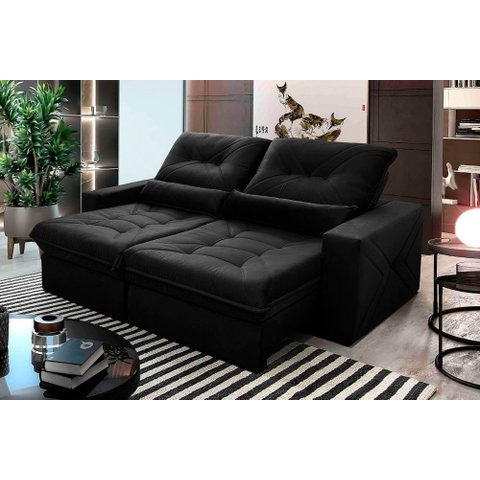 Sofá Retrátil Reclinável Sevilha 230cm Suede Velut com Molas Ensacadas - King House