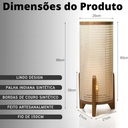 Ver imagem 2 de Abajur de Chão Bivolt Telinha Palha Estilo Retro Decorativa:branco