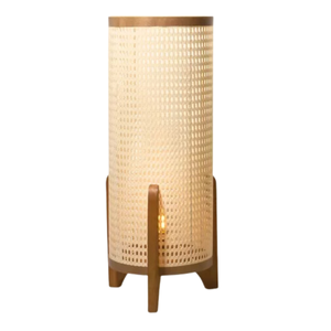 Abajur de Chão Bivolt Telinha Palha Estilo Retro Decorativa:branco