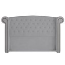 Ver imagem 2 de Kit Cabeceira Estofada Box King Valencia e Recamier Veneza 195 Cm Tca 940 - Veludo Cinza