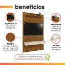 Ver imagem 6 de Painel para Tv até 55 Polegadas Ripado Impressão 3d Egeo com Nicho 1,35m Cedro Off White Edn