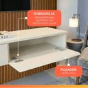 Ver imagem 3 de Painel para Tv até 55 Polegadas Ripado Impressão 3d Egeo com Nicho 1,35m Cedro Off White Edn