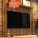 Ver mais imagens de Painel para Tv até 55 Polegadas Ripado Impressão 3d Egeo com Nicho 1,35m Cedro Off White Edn