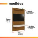 Ver imagem 5 de Painel para Tv até 55 Polegadas Ripado Impressão 3d Egeo com Nicho 1,35m Cedro Off White Edn