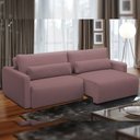 Ver imagem 2 de Sofá Retrátil Reclinável para Sala de Estar Living 210cm Sevilha F04 Veludo Lilás - Lyam Decor