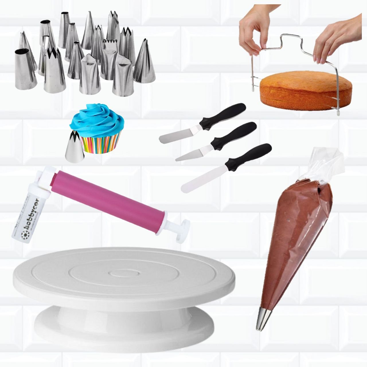 Kit Confeitaria Bailarina + Espátulas + Bicos + Pulverizador - 1