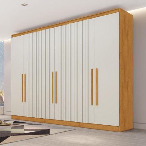 Guarda Roupa Oxford 6 Portas 4 Ripadas 4 Gavetas Mdf - Mademarcs