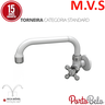 Torneira Cozinha de Parede Bica Horizontal Linha Porto Belo Abs Cor Branco e Cromado Durín - 2