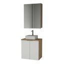 Ver imagem 2 de Conjunto de Banheiro com Cuba 60cm x 145cm Nature Marrom/Carvalho/Branco