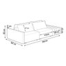 Sofá Ilha 2 Lugares Living 292cm Modulado para Sala Lary Linho Areia/pu Pto K01 - D'rossi - 4