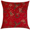 Ver imagem 3 de Kit 4 Capas de Almofada Jacquard Luxo Enfeites Natalinos e Arabesco Verde 45x45cm