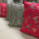Ver imagem 2 de Kit 4 Capas de Almofada Jacquard Luxo Enfeites Natalinos e Arabesco Verde 45x45cm