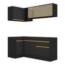 Ver imagem 7 de Armário de Cozinha Compacta de Canto com Rodapé Veneza Multimóveis V2091 Preto/Dourado
