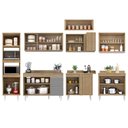 Ver imagem 5 de Armário de Cozinha Modulada de Canto 8 Peças CP02 Balcão com Tampo Castanho/Cinza - Lumil Lumil Móve