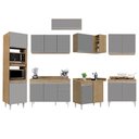 Ver imagem 6 de Armário de Cozinha Modulada de Canto 8 Peças CP02 Balcão com Tampo Castanho/Cinza - Lumil Lumil Móve