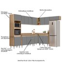 Ver imagem 3 de Armário de Cozinha Modulada de Canto 8 Peças CP02 Balcão com Tampo Castanho/Cinza - Lumil Lumil Móve