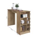 Ver imagem 2 de Bancada Balcão/Mesa Ilha de Cozinha Gourmet com Adega e 1 Porta 140cm Atenas Fidelitá Castani