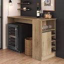 Ver imagem 4 de Bancada Balcão/Mesa Ilha de Cozinha Gourmet com Adega e 1 Porta 140cm Atenas Fidelitá Castani