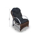 Ver imagem 2 de Conjunto de Poltronas Fibra Sintética Pequim Alumínio - 2 Poltronas + 1 Mesa Centro - Tecido Duna Pr