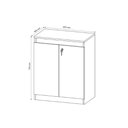 Ver imagem 3 de Balcão de Escritório ME4149 c/ 2 Portas c/ Chave Nogal - Tecno Mobili