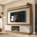 Ver imagem 1 de Estante Home Guararapes para até Tv 75'' Nature Off White-petra - Linea Brasil