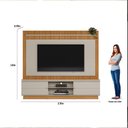 Ver imagem 2 de Estante Home Guararapes para até Tv 75'' Nature Off White-petra - Linea Brasil