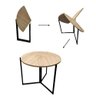 Mesa Redonda Dobrável 90cm Amadeirado Claro Mdf 25mm com Ferro Ideal para 3 Pessoas - 2