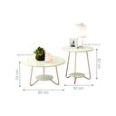 Ver imagem 2 de Jogo de Mesa Centro e Lateral Lótus Prime Redondo MDF Ferro Off White EJ Móveis